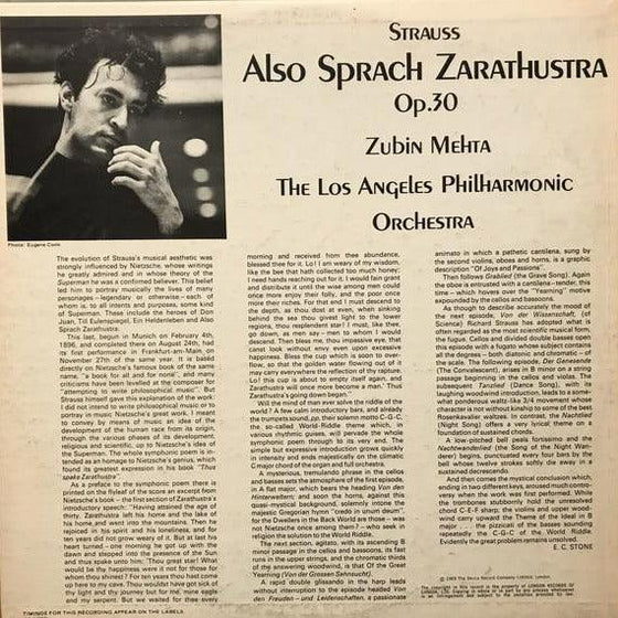 Richard Strauss - Also sprach Zarathustra - Zubin Mehta (2LP, 45RPM) - AudioSoundMusic