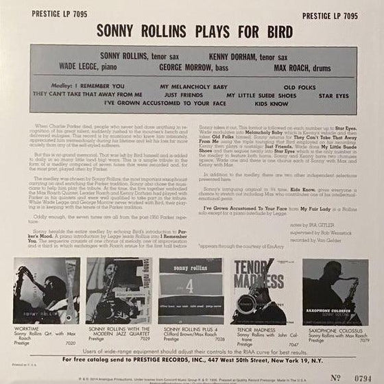 Sonny Rollins - Rollins Plays For Bird (Mono) - AudioSoundMusic