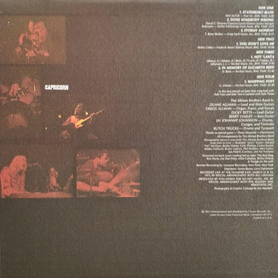 The Allman Brothers Band - At Fillmore East (2LP, Clear vinyl, 200g Super Vinyl) - AudioSoundMusic