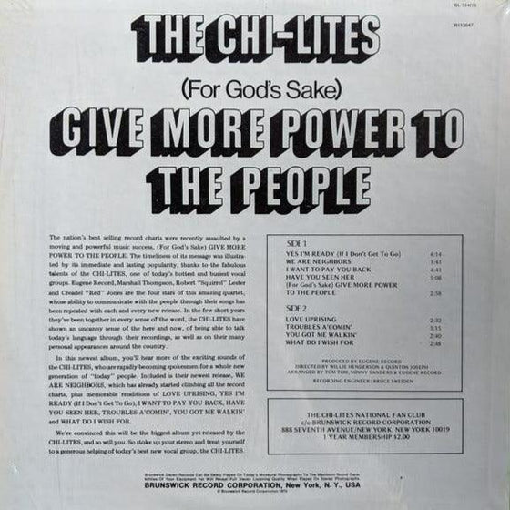 The Chilites - (For God’s Sake) Give More Power To The People - AudioSoundMusic