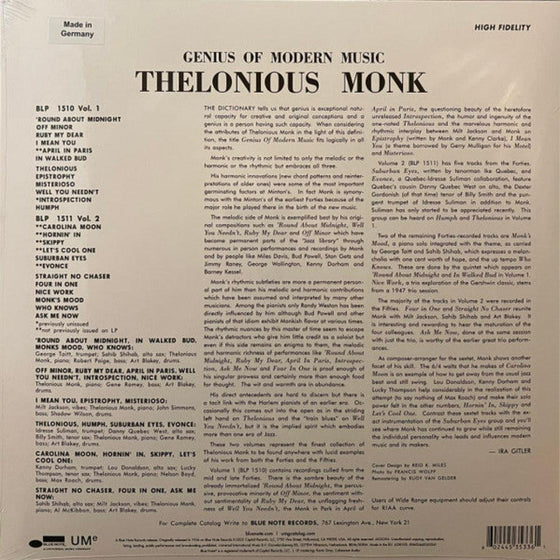 Thelonious Monk – Genius Of Modern Music Volume 1 (Mono) - AudioSoundMusic