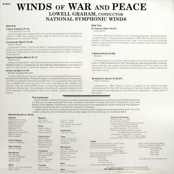 Winds Of War and Peace - Lowell Graham & The National Symphonic Winds (1LP, 33RPM, 200g) - AudioSoundMusic