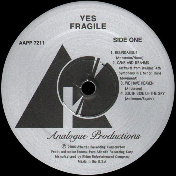 Yes - Fragile (200g) - AudioSoundMusic